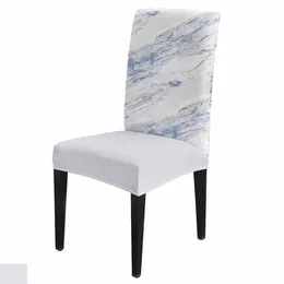 Chair Covers Marble Pattern Abstract Modern White Dining Spandex Stretch Seat Cover For Wedding Kitchen Banquet Party Case