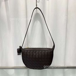 Bags BottegVenet Purse Designer 2024 Bag Mini Sunrise Autumn Winter New Popular Versatile Leather Underarm Single Shoulder Casual Weaving Women Handbag QDL9