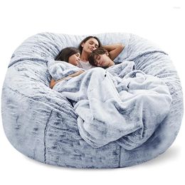 Pillow Giant Fur Bean Bag Cover Big Round Soft Fluffy Faux BeanBag Lazy Sofa Bed Living Room Furniture Without Inner Core