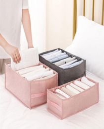 Clothing Wardrobe Storage Grids Foldable Clothes Box Closet Drawer Jeans Pants Bag Compartment Home Cabinet Organiser DividersCl3429123