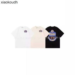 Rhude High end designer T-shirts for fashion unisex and double yarn pure cotton short sleeved T-shirt With 1:1 original labels