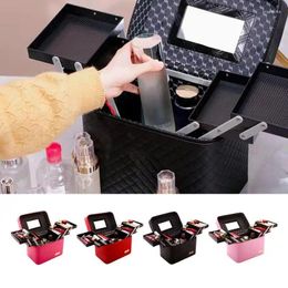 Storage Boxes Travel Makeup Case Cosmetic Bags With 4-Layer Foldable Tray Portable Large Capacity Toiletry Box Waterproof Train