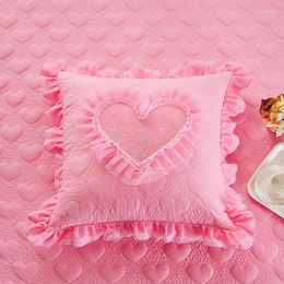Pillow Lace Cover Square 50x50cm Throw Covers Without Inner Home Wedding Decoration Heart Pattern Pillowcase For Bedding