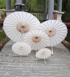 New Bridal Wedding Parasols White Paper Umbrellas Chinese Mini Craft Umbrella Diameter 20304060cm Wedding Umbrellas DHL FEDEX f1609893