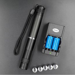 Powerful 500m 450nm blue laser sight laser pointer high power zoomable adjustable focus lazer with head burning match4286864
