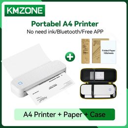 Portable A4 Thermal Printer Bluetooth PDF Excel Word Document Printing Inkless Machine Roll Paper For Office/Work/Home/School 240430