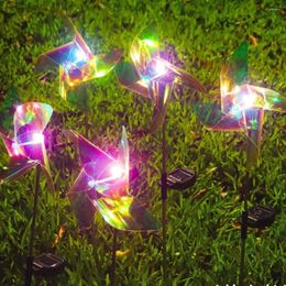 Garden Decorations 4/7-Leaf Led Solar Windmill Lights Artificial Waterproof Turning Lawn Creative Night Light Yard