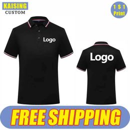 Men's Polos KAISING Customised Polo Shirt Embroidered Mens and Womens Short sleeved Polo Collar Top Printed with Personal Design in 9 Colours for SummerL2405