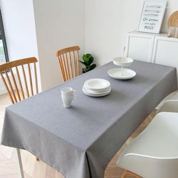 Table Cloth Large Rectangular Tablecloth Solid Colour Cotton Linen Tablecloth_Jes648