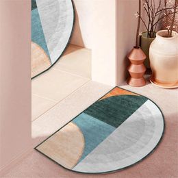 Carpets Anti-slip Doormat Semicircle Entrance Mats Dust Proof Area Rug Removable Floor Carpet For Living Room Bathroom Footpad Decor