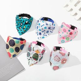 Dog Apparel Adjustable Pet Scarf Saliva Towel Bandanas Cat Printed Washable Bow Ties Collar Bibs Triangle Dogs Supplies