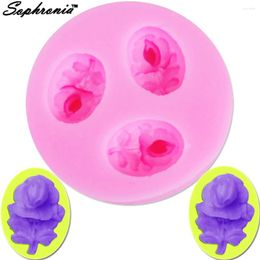 Baking Moulds Sophronia 1pcs UV Resin Mini Rose Bud Silicone Mould Pendant Moulds For DIY Intersperse Decorate Making F1081