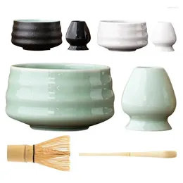 Teaware Sets Matcha Whisk Scoop And Holder Traditional Tea Ceramic Bowl Japanese Making Kit For Home Apartments