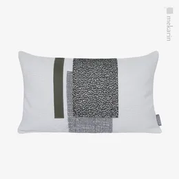 Pillow Light Luxury Model Room Sofa Decoration Living Black And White Gray Stitching Waist Bedroom