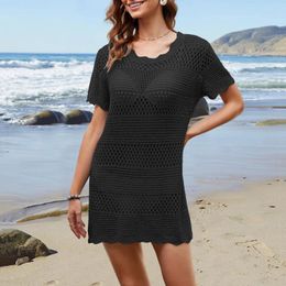 Casual Dresses Women'S Elegant Outfits Women Swimsuit Cover Up Crochet Hollow Out Summer Bikini Swimwear Vestidos Femenino