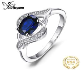 11ct Created Blue Sapphire Statement Halo Ring 925 Sterling Silver Rings Gemstone Jewellery For Women8444321