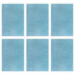 Table Mats AT35 Placemats Place Mat Blue Set Of 6 Non Slip Easy To Clean Wipeable Crossweave Woven Washable