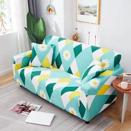 Chair Covers Daisy Pattern Colourful Sofa Cover Printing Dyeing Elastic With Armrest Adjustable Cushion For Living Room