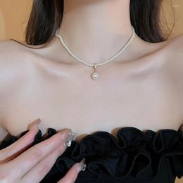 Pendant Necklaces Faux Pearl Necklace Women Choker Elegant With Adjustable Chain For Prom Wedding Party Women's