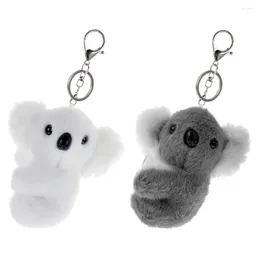 Gift Wrap 2 Pcs Key Fob Koala Keychain Plush Fluffy Car Decorative Bag Pendant Chains Adorable Miss