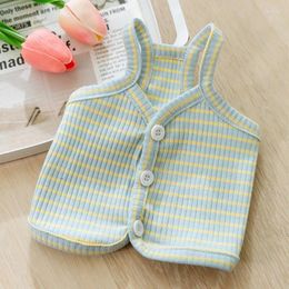 Dog Apparel Summer Breathable Teddy Clothes Fresh Stripe Sling Cat Two Legged Cardigan Yorkshire Vest