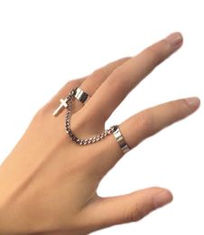 Double Finger Chain Rings for Women Ring Set Tassel Punk Jewellery Ladies Fashion Hiphop 6cm9099587