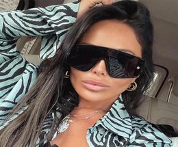 Sunglasses Retro One Piece Large Square Women Men Brand Designer Shield Lens Black Oversized Glasses Big Frame Female OculosSungla6309005