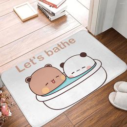 Bath Mats Mat Kitchen Shower Door Bubu Dudu Floor Let Us Bathe Retro Toilet Quick Dry Anti-Slip Printed Bathroom Rug