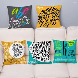 Pillow Super Soft Short Plush Cover Letter Alphabet Digital Print Pillowcase 45 Throw Pillows Covers Home Decor Case