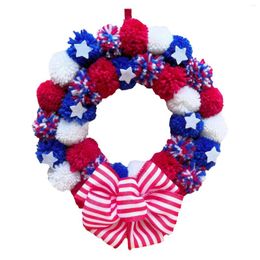 Decorative Flowers Independence Day Wreath Front Door Patriotic Handmade Hanging Ornament July Fall Hydrangea Wreaths For