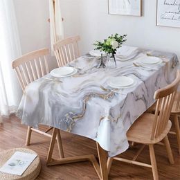 Table Cloth Abstract Marble Texture Tablecloths Waterproof Kitchen Items Coffee For Living Room Home Decor Dining Nappe De