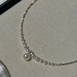 Party Favor 2024 925 Sterling Silver Clavicle Chain Legalist Pearl Necklace For Women Girlfriend Gift Wedding Gifts Guests Favors