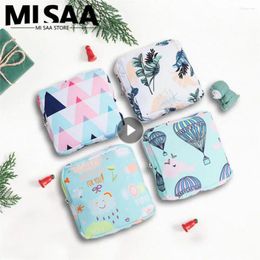 Storage Bags Women Tampon Bag Handbags Cosmetic Portable Travel Outdoor Lipstick Cartoon Pattern Sanitary Pad Pouch
