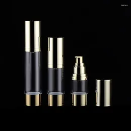 Storage Bottles 100Pcs 30ml/50ml Clear Gold Airless Pump Travel Size Cosmetic Lotion Cream Dispenser Refillable Containers