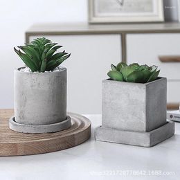 Vases Cement Pot Ins Nordic Simple Succulent Vase Potted Creative Personality Home Decor Gardening Supplies Tabletop Ornaments