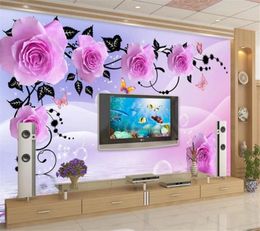 Wallpapers Wellyu Custom Wallpaper 3d Murals Dream Noble Roses Open Living Room Bedroom TV Background Wall Paper Papel De Parede Mural