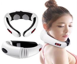 Electric Pulse Back and Neck Massager Far Infrared Heating Pain Relief Health Care Relaxation Tool Intelligent Cervical Massager4601384