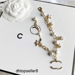 Chain top Matte Gold Chain Designer Bracelet Brand Jewelry Pearl Style Bracelet Luxury Letter Bracelet Party Wedding Copper Multicolour