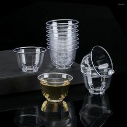 Disposable Cups Straws 40pcs Clear Plastic Tea Cup Drinkware Hard 60ml Thickening S Office