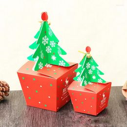 Gift Wrap 10 Pieces Personality Three-dimensional Christmas Tree Shape Paper Box Baked Pastry Apple Set Supplies