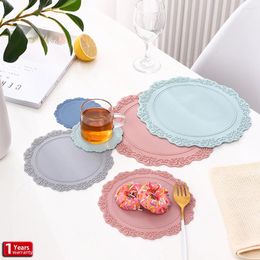 Table Mats Silicone Dish Drying Mat 2 Pcs Heat Resistant Draining Tableware Durable Cushion Pad Dinnerware Placemat