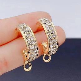 Stud Earrings Fashion Women's Gold-plated Zircon Earclip Engagement For Women Jewelry Birthday Party Anniversary Gift