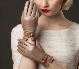 Women Genuine Leather Gloves Ladies Winter Warm Plus Velvet Thickened Mittens Female Casual Fashion Hand Muff H3221 2111244239737