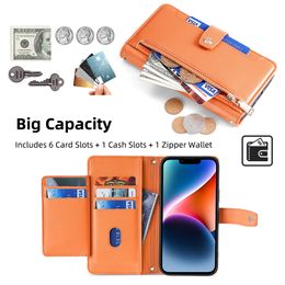 Wallet Shoulder Strap Phone Case straps Crossbody iPhone Case Card Slots for iphone 15 14 13 12 11 Pro Max XS XR 7 6 6 6s Plus SE SE3 Flip zipper Lady Leather Cover