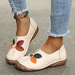 Casual Shoes Sz42 43 Women Flats Cut Out Leather Breathable Moccasins Boat Ballerina Ladies Tenis De Mujer