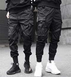 Aelfric Eden Ribbons Hip Hop Cargo Pants Men Black Pocket Streetwear Harajuku Techwear Pants Pantaloni Harem Joggers Pantaloni della tuta 2019736688