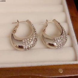 Hoop Earrings Autumn and Winter Style Exquisite Fashion Light Full Rhinestones Drop Ear Ring Personality Cool Wind Earrings. Nice