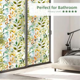 Window Stickers 17.7"x45.6" Static Cling Decorative Film Non Adhesive Privacy Stained Glass For Bathroom Shower Door