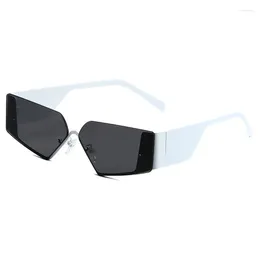 Sunglasses Classic Rimless Metal Men Brand Sport Gradient Grey Lenses Driving Fishing Glasses