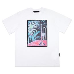 Printed White Cotton Tee Shirts Men Women Summer Crew Neck Hip-hop T-shirt Streetwear Clothes